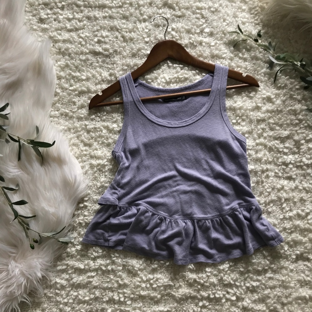 Abercrombie & Fitch Lavender Peplum Tank XS